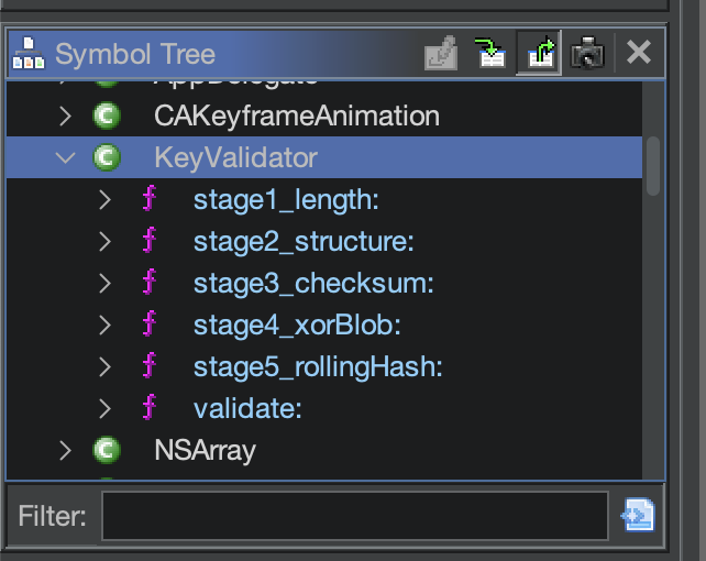 Symbol Tree in Ghidra