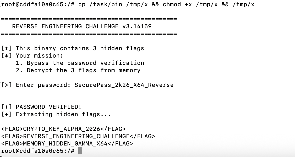 Result in terminal